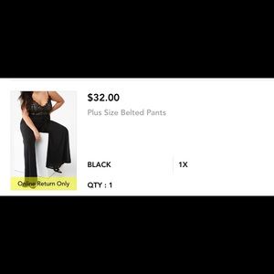 Black Tie Belted Pants